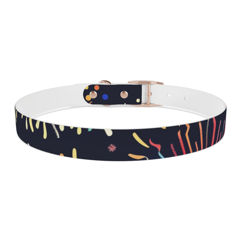 Festive Fireworks Dog Collar: Vibrant Colorful Pattern for Daily Walks