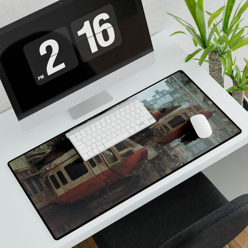 Sci Fi City with Floating Trains Gaming XXL Extended Desk Mat