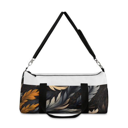 Calligraphy strokes pattern duffel bag, small size, all over print.
