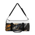 Calligraphy strokes pattern duffel bag, small size, all over print.