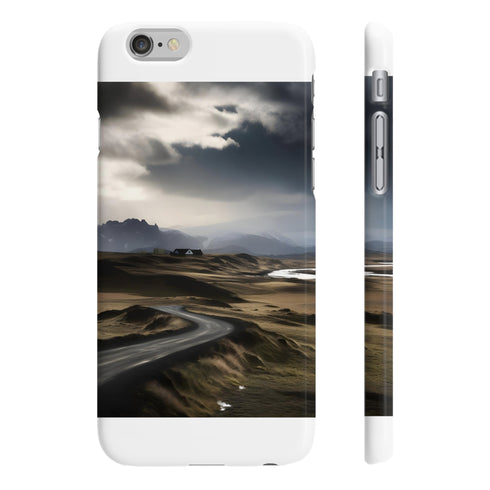 Glossy Icelandic Ring Road phone case for iPhone 7 Plus & 8 Plus.