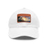 Hawaiian sunset paradise cap in white with light brown patch.