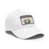 Labrador Love white hat with light brown patch, rectangle style.