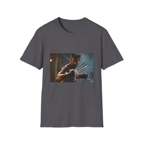 Charcoal Wolverine cotton T-shirt with bold watercolor claws design