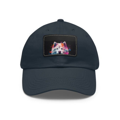Fluffy Pup Paradise Baseball Cap in White with Light Brown Patch