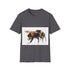 Bumblebee watercolor tee in charcoal, cotton, crew neck, regular fit.
