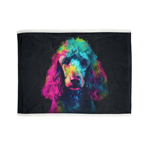 Poodle print blanket: elegant design celebrating breed's signature curls.