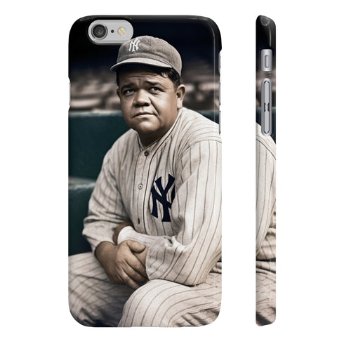 Babe Ruth legendary baseball player on glossy iPhone 7 Plus case.