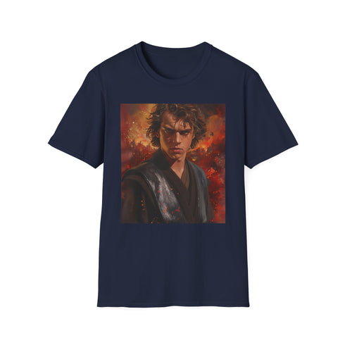 Charcoal cotton crew neck T-shirt with vibrant Anakin Skywalker portrait