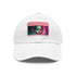 Neon watercolor charm baseball cap with light brown rectangle patch.