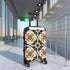 Artisan black ceramic tile patterned small suitcase: timeless luxury elegance decor.