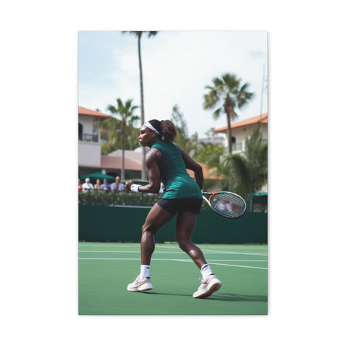 Canvas art print featuring Serena Williams showcasing power and grace.