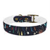 Vibrant black onyx fireworks dog collar for medium dogs.