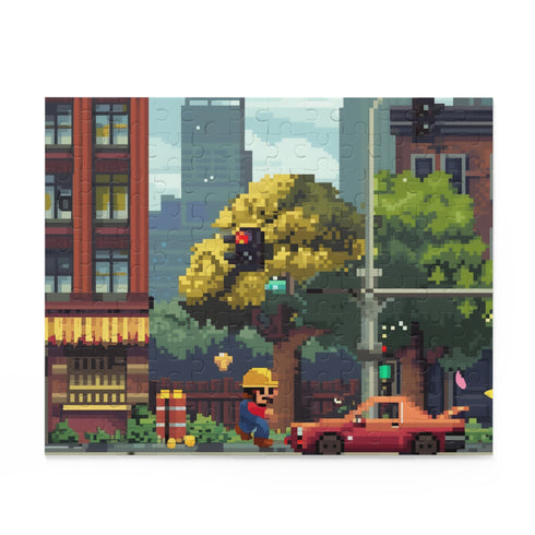 80s Pixel Puzzle Challenge - Retro video game jigsaw puzzle for gaming enthusiasts