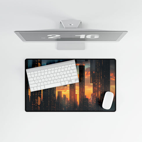 Ancient Runes Glowing Metropolis Gaming XXL Extended Desk Mat - View 8 | Prints With Passion