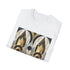 Charcoal art deco pattern T-shirt with geometric shapes in regular fit