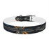 Stylish black onyx dog collar with artisan tiles pattern.