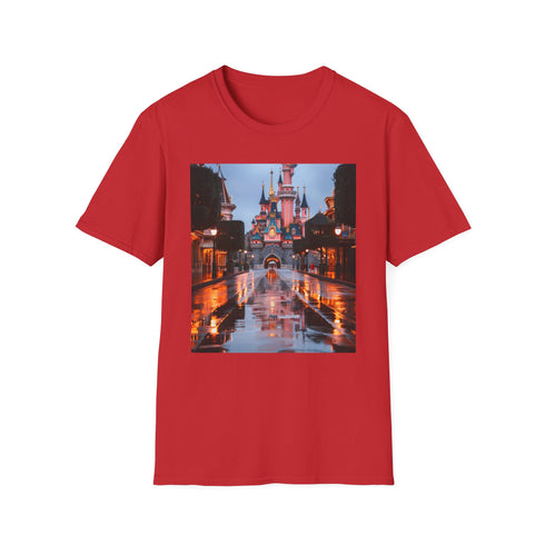 Charcoal Disney Castle T-shirt textured cotton soft crew neck casual wear