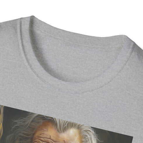 Charcoal cotton T-shirt featuring a vibrant Gandalf painting in regular fit