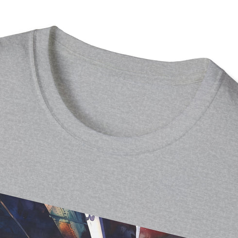 Watercolor New York Subway T-shirt in Navy XL - Cotton Crew Neck.