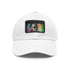 White neon watercolor cap with light brown patch for fans of Kevin Hart.