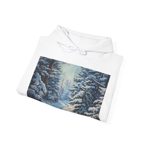 Snowy Splendor Hoodie in Navy Regular Fit for Men and Women.