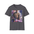 Charcoal cotton T-shirt featuring Mace Windu's purple lightsaber illustration