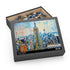 Empire State watercolor puzzle, 10"x8", vibrant jigsaw art for enthusiasts.