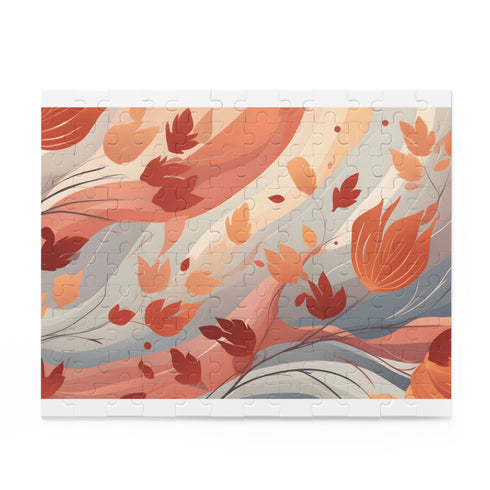 Fall foliage pattern puzzle with vibrant autumn colors, 10" x 8".