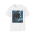 Charcoal cotton crew neck t-shirt with great white shark graphic