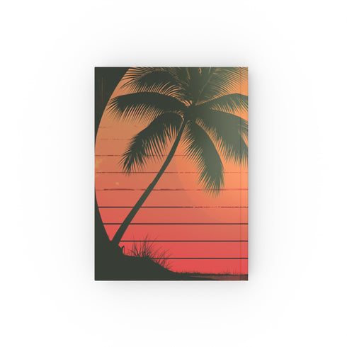 Retro Sunset Palm Paradise Journal - High-Quality, Stylish, Ideal for All Seasons - Makes a Great Gift!