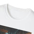 Charcoal cotton T-shirt featuring vibrant Asian night market tapestry graphic