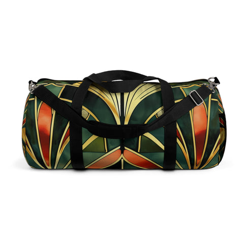 Custom-printed patriotic duffel bag, lightweight and durable, made in USA.