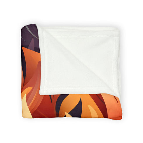 Autumn Foliage & Wildflowers Botanical Plush Fleece Throw Blanket - View 8 | Prints With Passion