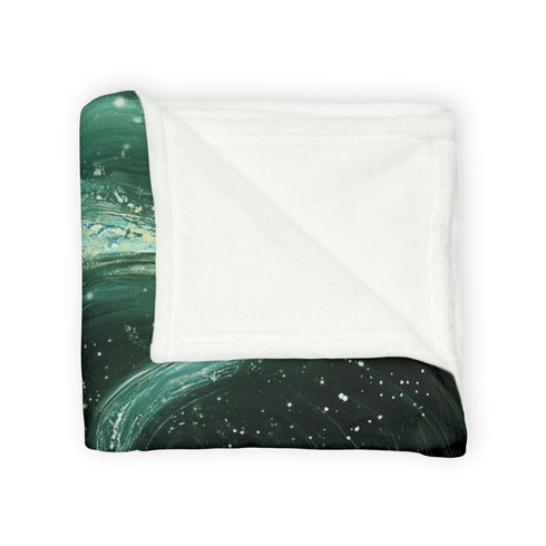 Floating Library under Time Vortex — Plush Fleece Throw Blanket — Product Detail View 8
