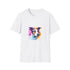 Charcoal cotton T-shirt featuring vibrant Jack Russell Terrier illustration
