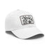 Colorful floral pattern baseball cap in white with light brown patchfulWidgetFloral Burst Baseball Cap - White with Light Brown Patch
