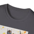 Charcoal cotton t-shirt featuring dynamic Bumblebee design with crew neck
