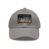 Neon nights Vegas baseball cap in white with light brown patch.