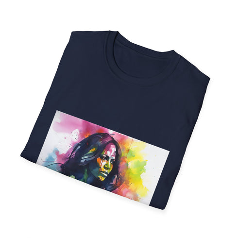 Radiant neon Michelle Obama charcoal cotton T-shirt with empowering message