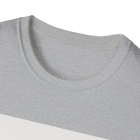 Charcoal cotton t-shirt with minimalist mountain sunrise graphic and crew neck