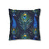 Emerald Peacock Feathers Luxe Seamless Square Cushion Cover - Product in Use Lifestyle View | Prints With Passion