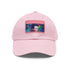 Vibrant neon watercolor Elon Musk baseball cap with light brown patch.