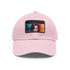 Neon watercolor dreams baseball cap with light brown rectangle patch.