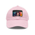 Neon watercolor baseball cap with light brown rectangle patch.