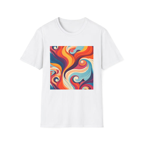 Retro vibes t-shirt in charcoal, 1970s pattern, regular fit.