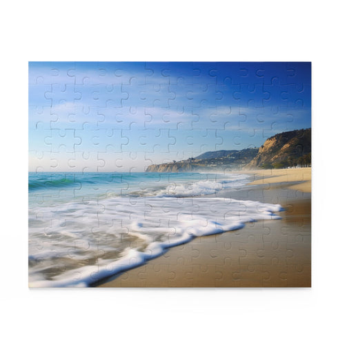 Stunning Malibu Beach coastline jigsaw puzzle, perfect for relaxation at home.