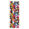 Abstract bright rubber yoga mat with modern seamless pattern in bold colors.
