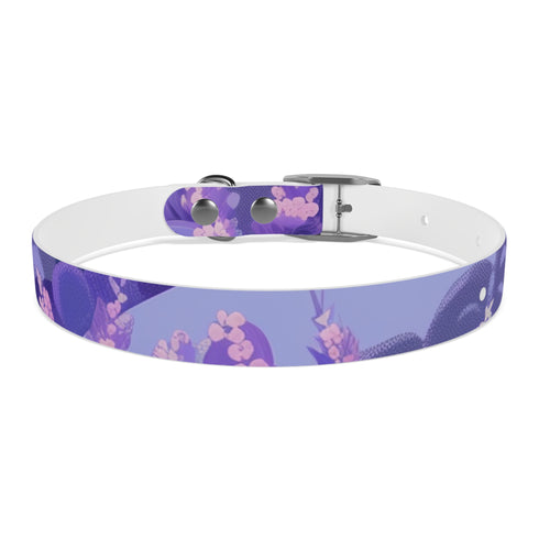 Lavender fields dog collar in medium black onyx for stylish pets.