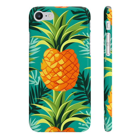 Tropical pineapple repeat pattern glossy phone case for iPhone 7/8 Plus.